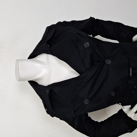 Banana Republic Black Capsule Career Wear Preppy Double Breasted Trench Coat- S - Picture 2 of 13